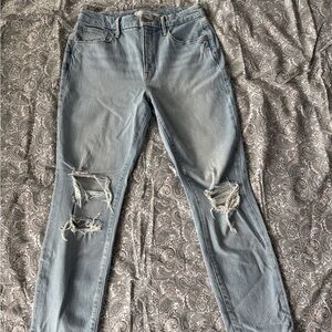 Zara Light Blue Distressed Skinny Jeans